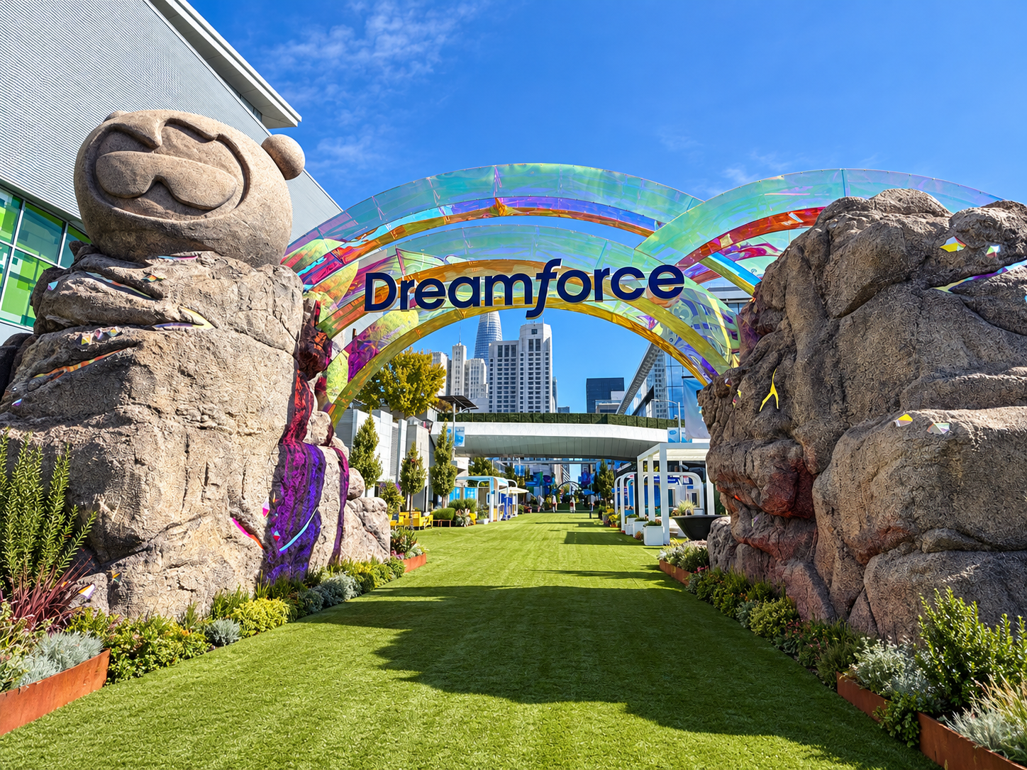 Dreamforce Entrance Beneath Iridescent Arches